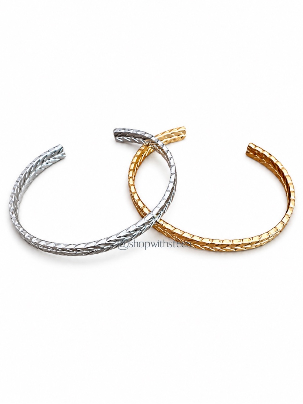 Plunder Private Label Gold & Silver Cuff Bracelet Set Retired Design | NEW